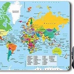 World Map Large Anti Slip Rubber Gaming Mouse Pad & Keyboard Desk Mat for Computer Laptop Corporate World-12