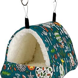 LOOM TREE® Soft Hamster Hck Bed Sleeping Hamster Den Hanging for Chinchilla Rat Blue | 1 Small Pet Cage Hck-19