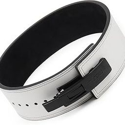 Flexor 10MM White&Black Premium Weightlifting Lever Belt - Power Lifting leverbelt for Men and Women, Gym Belt| Deadlift Belt | Crafted with Leather with heavy duty buckle/lever for Lower Back Support (Small)-23