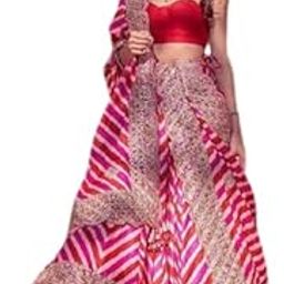 Women's Tussar Silk With And Foil Print Lehenga choli Set-image-51