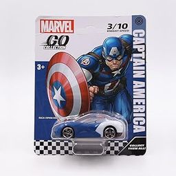 Marvel Go Collection | Knight Speed | Captain America | 1:64 Diecast Toy Car | Ages 3 and Up | Collect Them All-image-3