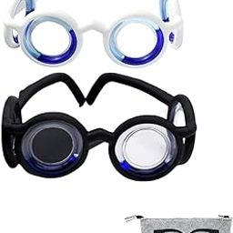 3Pcs Motion Sickness Glasses, Motion Sickness Band, Motion Sickness Patches for Travel, Gaming, and Sports, Includes White Glasses, Black Glasses, and Black Glasses Case-image-98