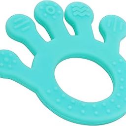 Babykins Abstract Silicone Baby Teethers – Soft & Chewable BPA-Free Teething Toys – Easy to Hold, Freezer Safe – Ring, Hand & Star Designs (Hand)-19