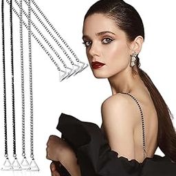 Rhinestones Bra Strap for Women - Adjustable Crystal Dress Accessories - Invisible Shoulder Bra Strap for Parties, Wedding, and Special Occasions (2 Pair)-image-90