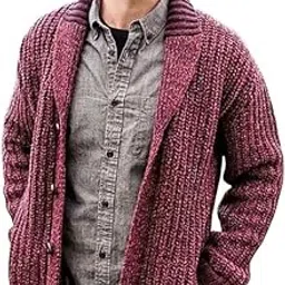ftk Men's Shawl Collar Knitted Sweater with Buttons Slim Fit Cardigan for Autumn and Winter-picture-15