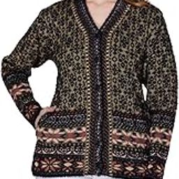 Full Sleeve V-Neck Woollen Cardigan for Women with Pockets-image-19