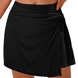 Women's Swim Skirt High Waisted Tummy Control Twisted Waist Pleated Bathing Suit Skirt Bikini Tankini Bottoms-picture-18