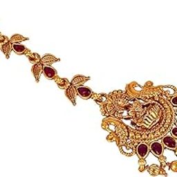 Traditional Copper Finish Gold Plated Temple Religious Jewelry Goddess Laxmi Maang Tikka for Girls & Women (119-K2QT1-1589-PARENT)-image-52