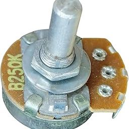 VAHISSH LIFE INC B250K Potentiometer, 14mm plain smooth Shaft, 25mm Diameter, 32mm Height, 3-Pin Electronic Component 250k Pot-62