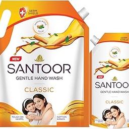 Santoor Classic Gentle Hand Wash 1300+650ml with Natural Goodness of Sandalwood & Tulsi| Rich Lathering Formula With Anti-Bacterial Properties| Soft on Hands| Soothes & Hydrates Skin-image-11