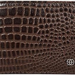 Paris René Men's Wallet, 7 Card Holders, Brown Print-35