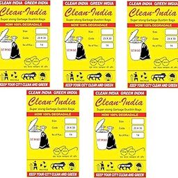 Clean India 25x30 Large -70 pcs (Pack of 5 X 14 pcs) | Large Disposable Garbage Bags Trash Waste Dustbin Bags of 63cm x 76cm-picture-19