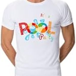 Men Swimming Costume Polo T Shirts for Men with Swim Shorts Pool Party Swimming Costume for Men [Medium Size Tshirt with Free Size Short] White-image-99