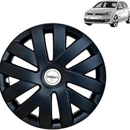 PRIGAN Wheel Cover for Polo 15 Inch Matte Black Wheel Cap (Available in 12,13,14,15 Inch) (Set of 4 Pcs) (Press Fitting) Model- VWPLO-BLACK-15-image-92