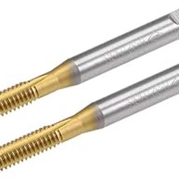 uxcell Machine Tap 8-32 UNC Thread Pitch 3 Flutes Titanium Plating HSS 2pcs-picture-16