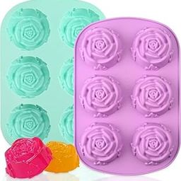 MoldBerry Rose Soap Mold – 6 Cavity Silicone Soap Mould for Homemade Soap, Bath Bombs, Lotion Bars – Flower Shape, Rose Design, Multicolor (Pack of 1)-picture-14