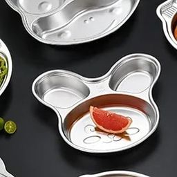 Happy Hues® Stainless Steel Divided Meal Plate Tray-3 Compartments Dinner Dish for Baby (Rabbit)-image-76