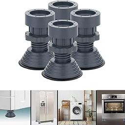 Anti Vibration Pads for Washing Machine & Refrigerators | Washing Machine Feet Pads with Suction Cup | Shock Absorber Noise Cancelling Rubber Pads | Height Adjustment Feet Broad Big Base (4 Pc)-6