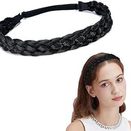 2pcs Bohemian Minimalist Handmade Braided Hairbands, Adjustable Synthetic Wig Headbands for Women, Fashionable Dress Up Hair Accessories, Color Matching Print, Non-Feathered, Perfect for Women's Day-image-98