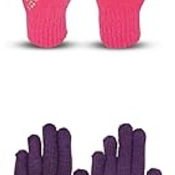 Women's Winter Woollen Pack of 2 Pairs Gloves For Cold Weather (SGD-10241029) (Multicolor, Free Size)-image-50
