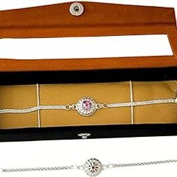 SILVER RAKHI FOR BROTHER/RAKHI FOR BROTHER/BRACELET RAKHI WITH VELVET GIFT BOX-image-10