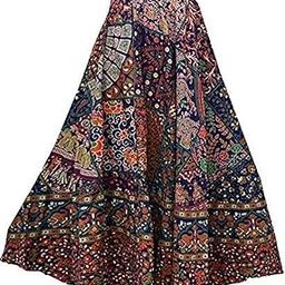 Women's Jaipuri Tribal People Printed Cotton Long Wrappron nd Skirts (Free Size,) Multicolour-image-85