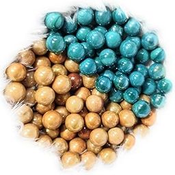 MOOLYAVAAN Products Decorative (50 Sea Blue + 50 Golden) Glass Marble Kanche Pebbles for Decoration&Kids Playing Kanche/Goli Glass Marbles-18