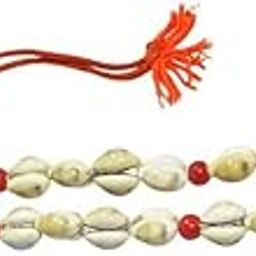 Tuljai Cowrie Shell Mala, 108 Natural Shells, Yellow Cowry Mala - 108 Natural Kaudis in One Mala for Pooja - Kauri – Kowri – Cowry – Kaudi – Cowrie - Pack of 1.-image-0