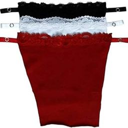 Mock Camisole Deep Neck Cleavage Cover Miracle Cami. Set of 3 - Black White & Red-image-42