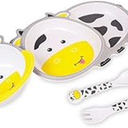 NeedfulNest Kids Dinner Set | Baby Plates, Bowls, Spoons for Easy Feeding | Child-Friendly Tableware, Easy to Clean | Durable, Safe & BPA-Free | Perfect for Toddlers & Babies - Cow-image-77