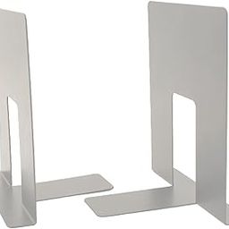 Spillbox Metal Non Slip Bookends Book Shelves | Shelf | Study Table | Home Decor | Holders | Case | Bracket Heavy Duty | Set | Book Ends for Office, Home-U Cut Small (White)-image-107