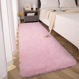 MALTA HOME FURNISHING Soft Runner Rugs for Bedroom Hallways, Fluffy Shag Throw Area Rug Non Slip for Bedside Dorm, Long Shaggy Furry Carpet for Nursery Living Room (Pink, Small)-23