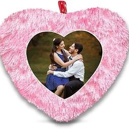 Fur Personalized Gift Photo Cushion for Boyfriend Girlfriend Husband Wife on Occasions Valentine's Day Birthday Anniversary Special Love Gift Heart 15x17 inch, Pink (PC45)-image-21