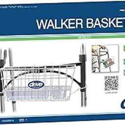 Drive Medical Walker Basket, White, with plastic cup holder-image-42