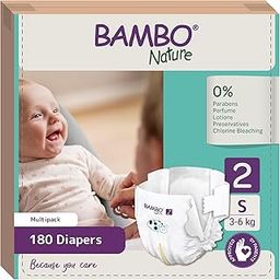 Bambo Nature Premium Baby Diapers - Small Size, Monthly Pack 180 Count, for Infant (1-3 Months) - Super Absorbent, with a Wetness Indicator-image-76
