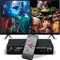4x1 KVM HDMI Seamless Switch Multiviewer by OREI, Share Multiple Devices, PC, Computers, Phones, Gaming on One Display Monitor, Keyboard Control and USB 3.0 Peripheral Control-74