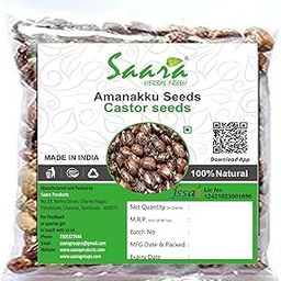 Saara HERBAL FRESH Castor Seeds,100g, Ricinus Communis Seeds, Arand Seed, Arandi Ke Beej, Amanakku Seeds, Erand Seed,(pack of 1 x 100g)-image-37