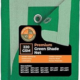 DDRS Heavy Duty Green Shade Net Tarp, Multipurpose Green Protective Cover with 75% UV Sun Protection, Agro Net for Green House, Balcony, Gardening, Fences, Canopy, Garden Netting, 6' x 10'-7