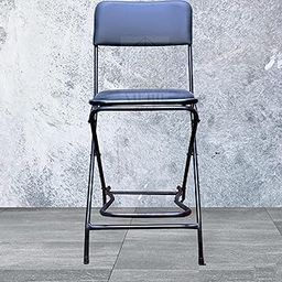 Home Kitchen 24 inch Height, Heavy Duty Square Folding Padded Strong Chair with Foot Rest for Restaurant & Bar, High Counter (Kitchen Stool for Cooking Women) etc (Black)-image-46