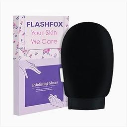FLASHFOX Exfoliating bath Glove For Dead Skin Body, Scrub Glove For Dead Skin Black, Gentle on the Skin, Improves circulation stimulates, Unisex, Easy to Use| (black)-37