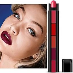 Truvic 5-in-1 Lipstick Long Lasting Matte Finish | Five Shades In One | Intense Color Payoff | Lip Color with Moisturizing Benefits | Lightweight Lipstick | Pop up Lipstick (Pack of 1)-image-79