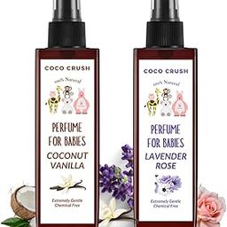 Coco Crush 100% Natural Baby Perfume Duo | Coconut Vanilla + Rose Lavender | Gentle, Alcohol-Free, Unisex Fragrance for Babies | Mild & Safe | Dermatologically Tested (Pack of 2) (100ml (2 * 50ml))-image-9