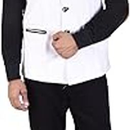 Men's Solid White Jute Nehru Jacket-picture-13