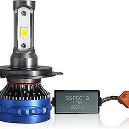 OBEROI'S TRADERS 1 YEAR WARRANTY Ultra Bright H4 Fitting 120 Watt LED Headlight Bulb|High And Low Beam|Lens Projector Headlamp Bulb With Cooling Fan For All Bikes & Scooters, White-32