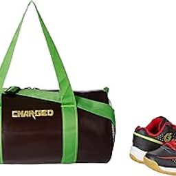Charged Sports Bag Adena Brown with Gowin Court Shoe Smash Black Red Size 12K-image-14