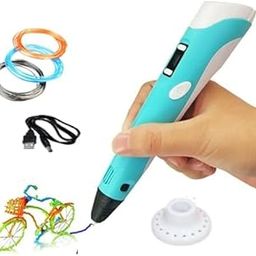 3D Printing Pen for Kids, LED Display, PLA Filament Compatible, USB Powered Drawing Tool Set, Turquoise-18