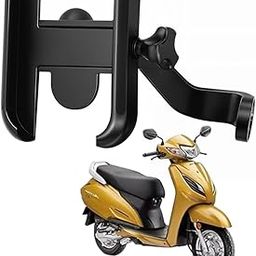 WHIPONE Metal CNC Mobile Holder for Scooter, Scooty & Motorcycle Compatible for Honda Activa 6G, Mirror Mount, 360° Rotation, Strong Anti-Slip Grip, Wide Adjustable Fit for All Smartphones (Black)-7