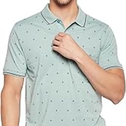Men's Cotton Blend Half Sleeve Printed Polo Neck T-Shirt Has A Short Sleeve & Pocket On Chest-ANREMT6-SG_XL Sea Green-image-61