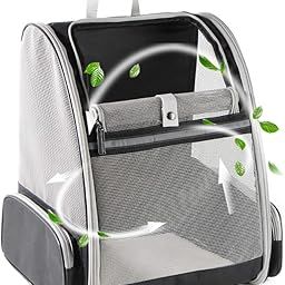 Texsens Innovative Traveler Bubble Backpack Pet Carriers for Cats and Dogs (Grey)-image-12