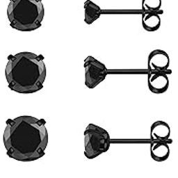 20G Hypoallergenic Stainless Steel Stud Earrings 5Paris Cubic Zirconia CZ/Ball Earrings Studs Set for Men Women 3MM-8MM, Stainless Steel, No Gemstone-image-43